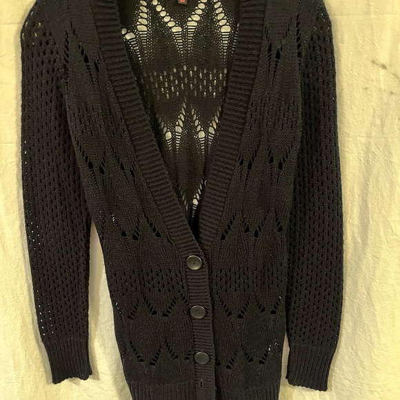 Takeout Black Knit Cardigan Sweater - Picture 1 of 4